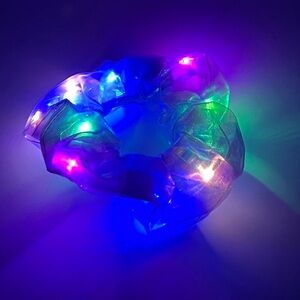 Lighted Hair Scrunchie Purple Organza New